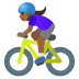 woman biking, medium-dark skin tone